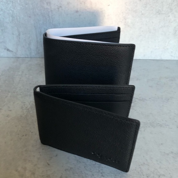 Coach Mens 3 In 1 Sport Calf Leather Wallet Black - Picture 6 of 10